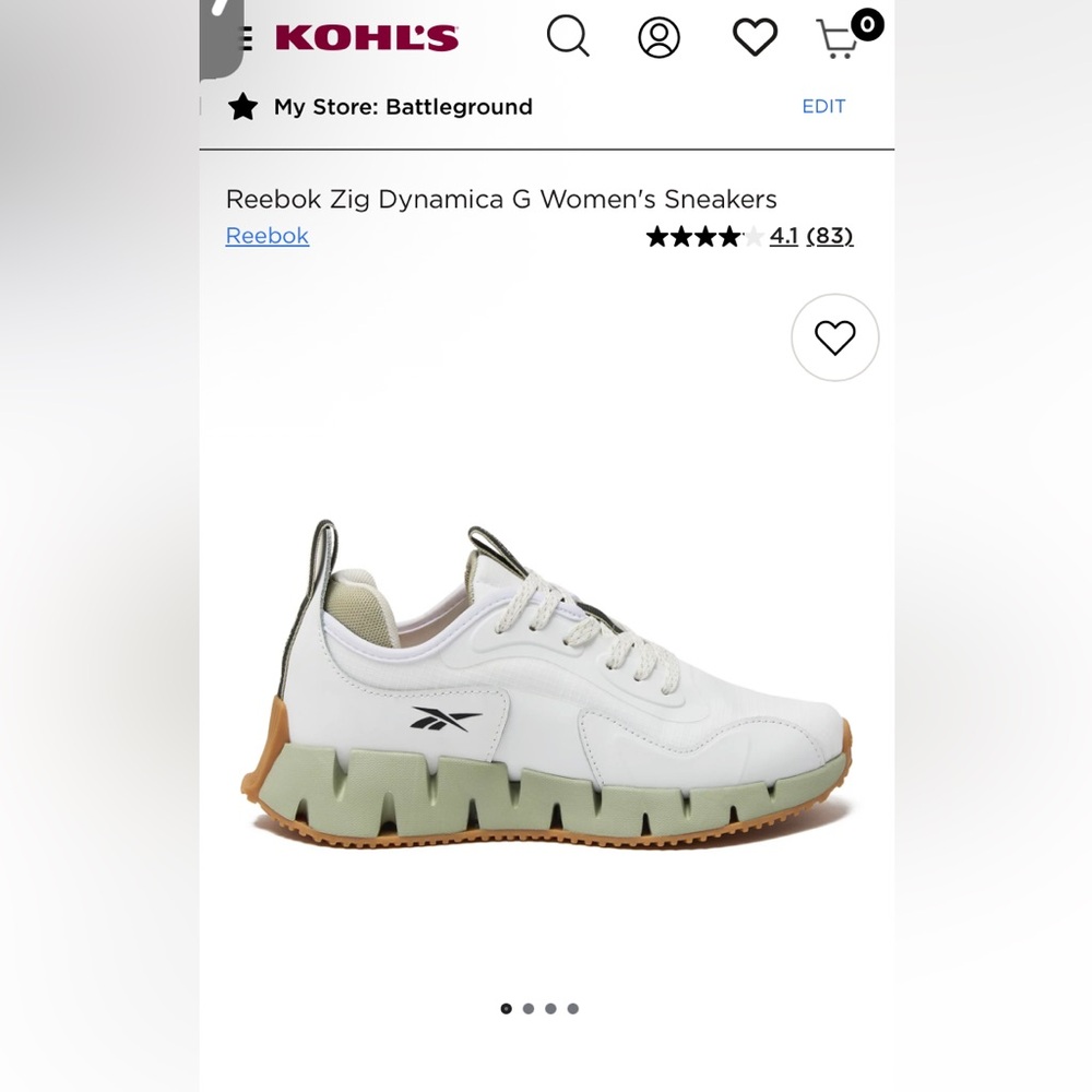 Reebok Zig Dynamica G White and Tan Sneakers